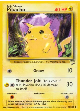 Pikachu #87/130 — Base Set 2