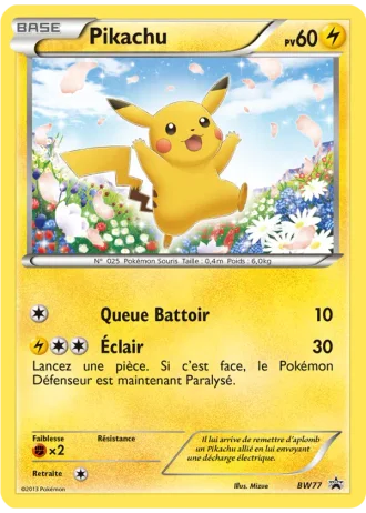 Pikachu BW77 — Noir & Blanc Promos