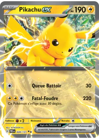 Pikachu ex #028/131 — Évolutions Prismatiques