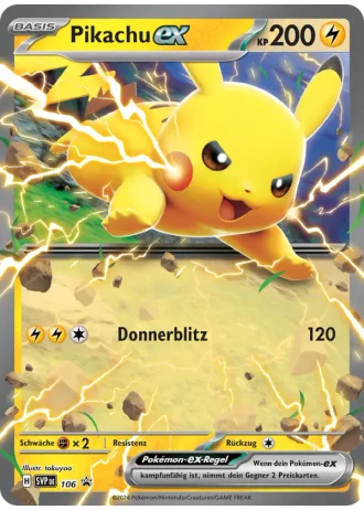 Pikachu ex #106 — Karmesin & Purpur Promos