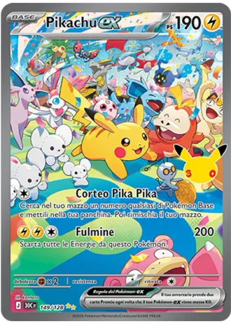Pikachu-ex #149/128 — 30° Anniversario