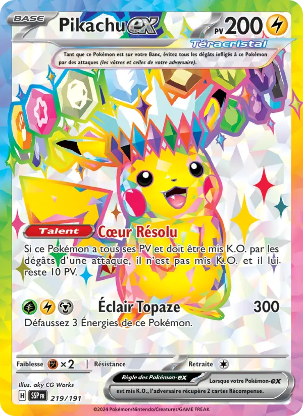 Pikachu ex #219 — Étincelles Déferlantes