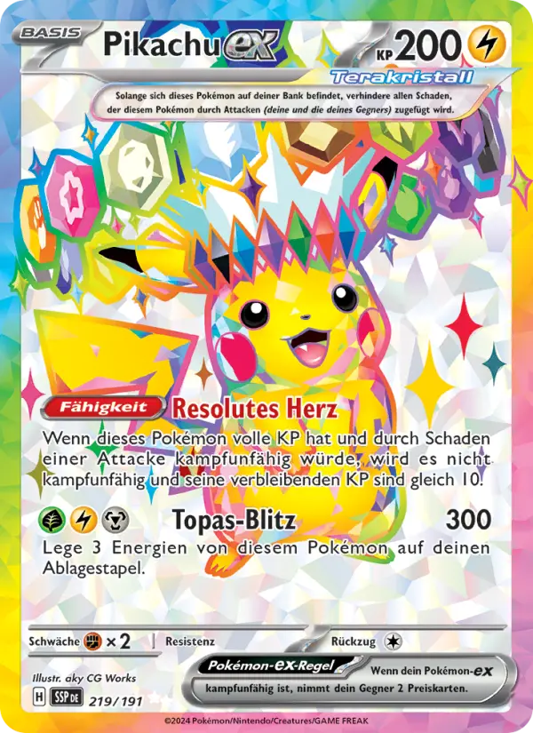 Pikachu ex #219 — Stürmische Funken