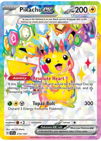 Pikachu ex #219/191 — Surging Sparks