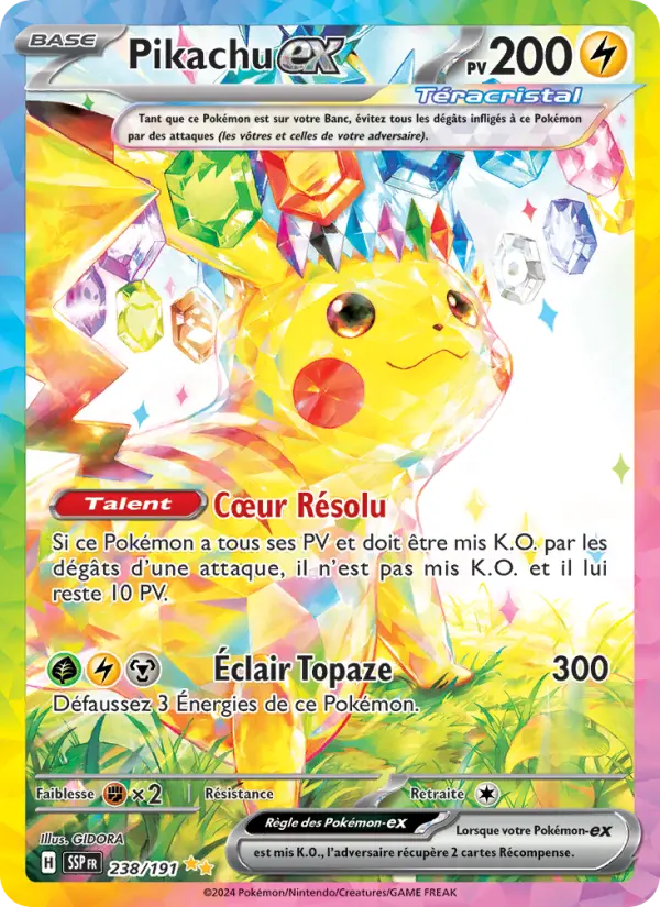 Pikachu ex #238 — Étincelles Déferlantes