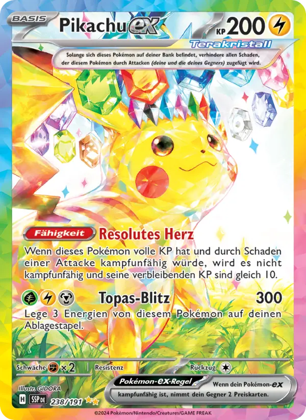 Pikachu ex #238 — Stürmische Funken