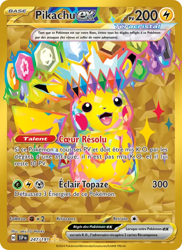 Pikachu ex #247 — Étincelles Déferlantes