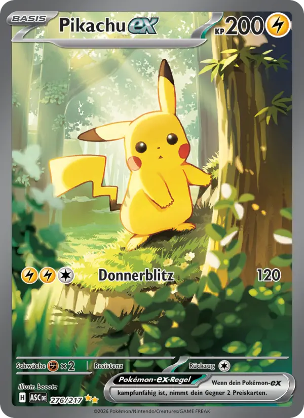 Pikachu ex #276 — Erhabene Helden