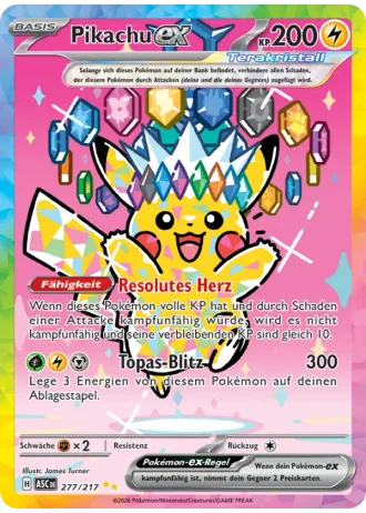 Pikachu ex #277 — Erhabene Helden