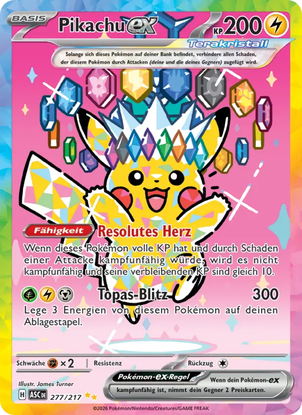 Pikachu ex #277 — Erhabene Helden