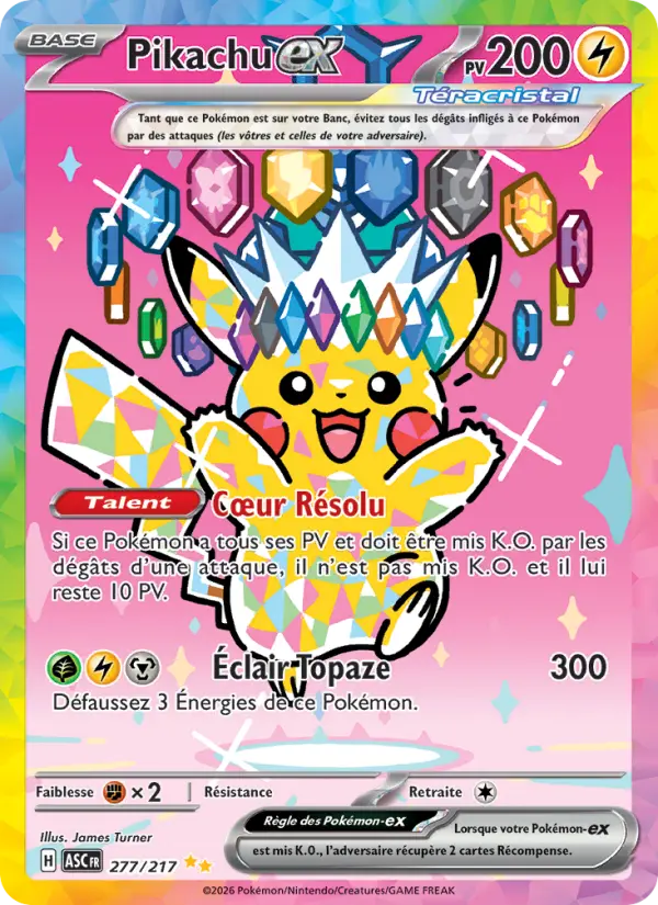 Pikachu ex #277 — Héros Transcendants