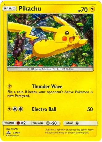 Pikachu (General Mills Sequin Holo) — Unnumbered Promos