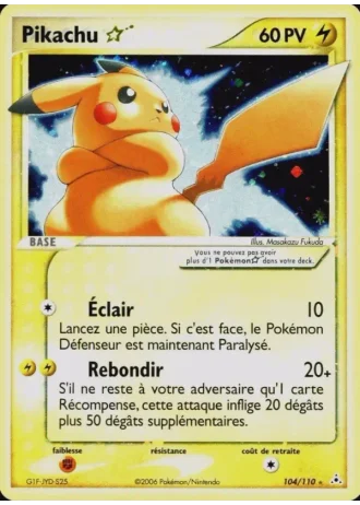 Pikachu Gold Star #104/110 — EX Fantômes Holon