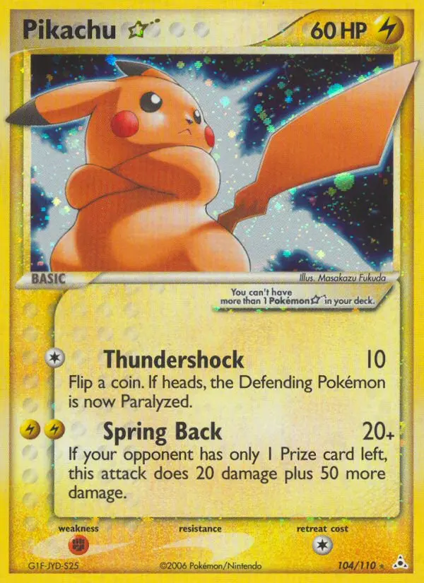 Pikachu Gold Star #104 — Holon Phantoms