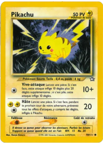 Pikachu (première édition) #70/111 — Neo Genesis (1ère Édition)