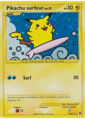 Pikachu surfeur Niv. 13 #114/111 — Rivaux Émergeants