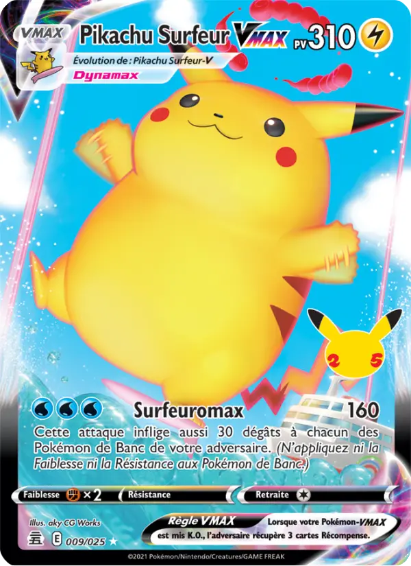 Pikachu Surfeur VMAX #9 — Célébrations