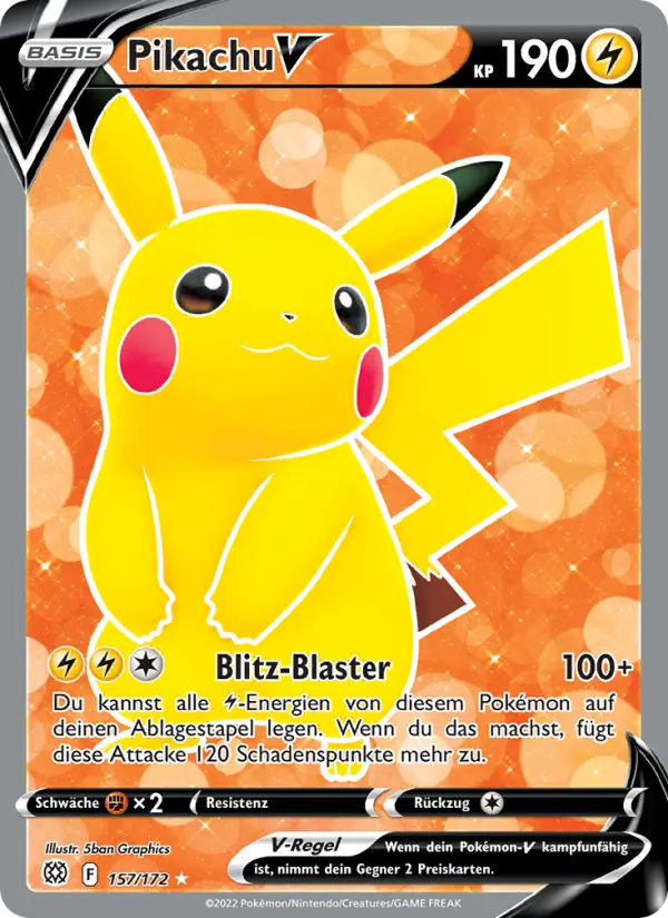 Pikachu V #157 — Strahlende Sterne