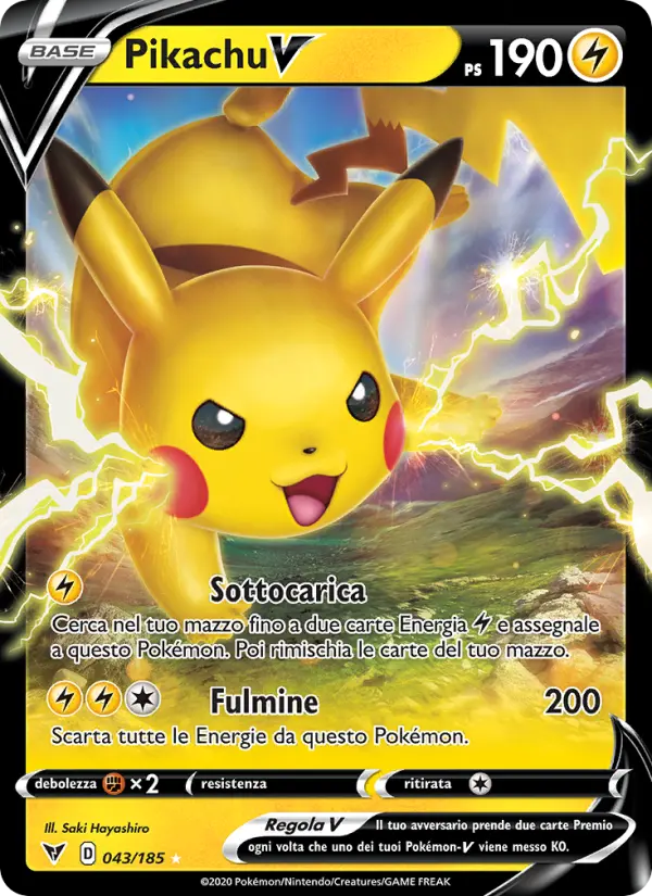 Pikachu V #43 — Voltaggio Sfolgorante