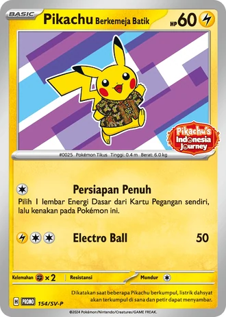 Pikachu Wearing a Batik Shirt #154/SV-P — Kartu Promo