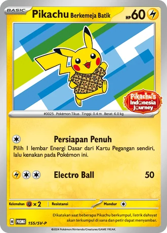 Pikachu Wearing a Batik Shirt #155/SV-P — Kartu Promo