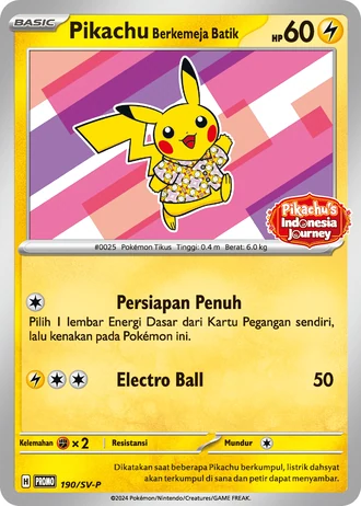 Pikachu Wearing a Batik Shirt #190/SV-P — Kartu Promo