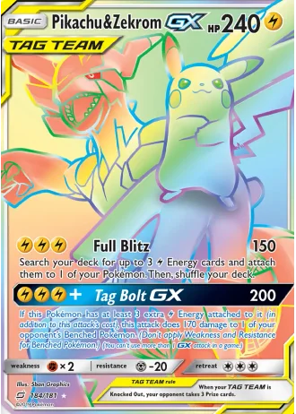 Pikachu & Zekrom GX #184/181 — Team Up