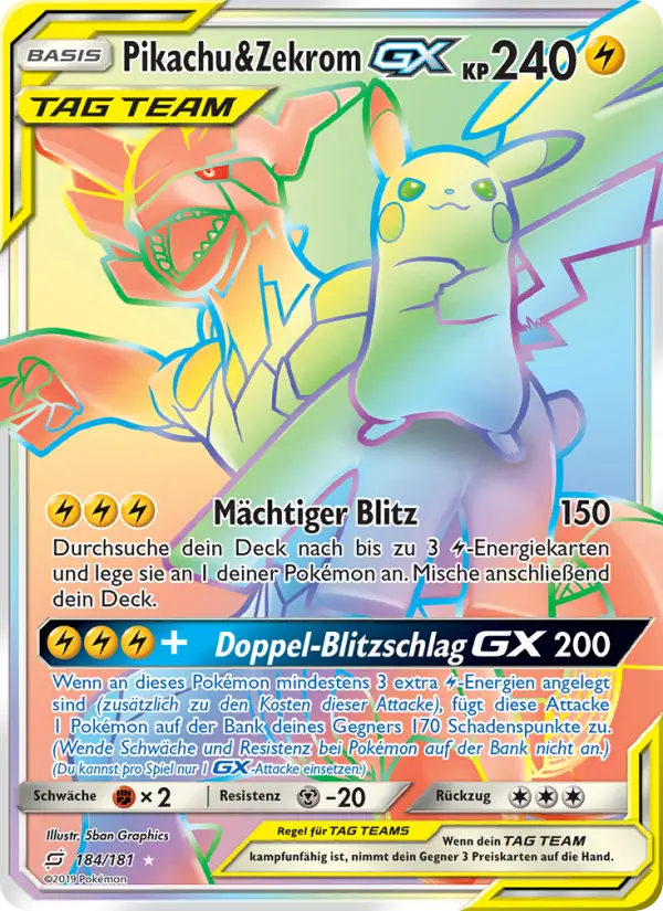 Pikachu & Zekrom GX #184 — Teams sind Trumpf