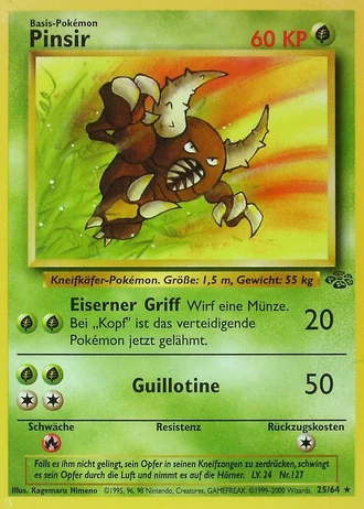 Pinsir (1. Edition) #25/64 — Dschungel (1. Edition)