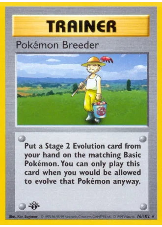 Pokémon Breeder #76/102 — Base Set