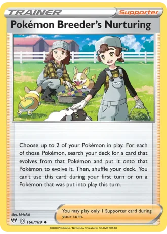 Pokémon Breeder's Nurturing #166/189 — Darkness Ablaze