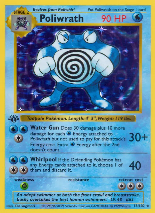 Poliwrath (shadowless) #13 — Base Set (Shadowless)