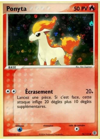 Ponyta #76/112 — EX Rouge Feu & Vert Feuille