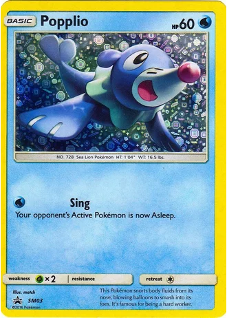 Popplio (General Mills Sequin Holo) — Unnumbered Promos