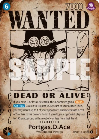 Portgas.D.Ace (OP13-119) (Wanted Poster) — Carrying on His Will (OP13)
