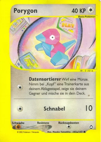 Porygon #103a/147 — Aquapolis