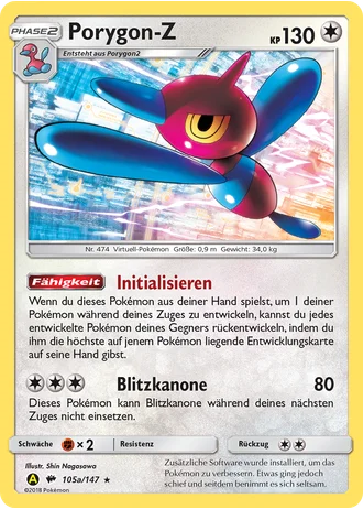 Porygon-Z #105a/147 — Gelbes-A-Alternativkarten