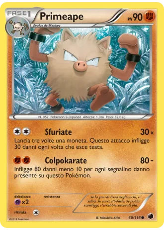 Primeape #60/116 — Glaciazione Plasma