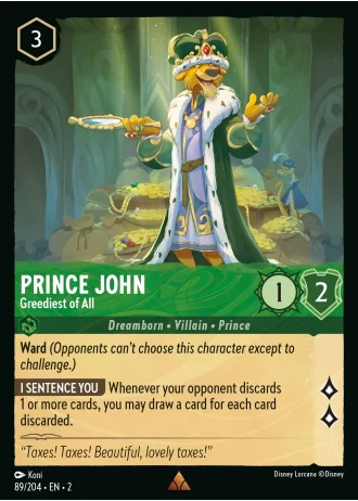 Prince John - Greediest of All #89/204 — Rise of the Floodborn