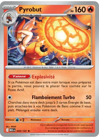 Pyrobut #028/132 — Méga-Évolution