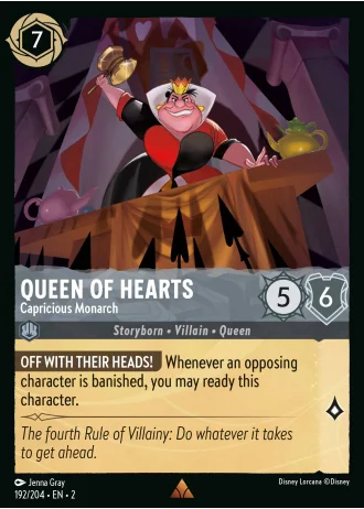 Queen of Hearts - Capricious Monarch #192/204 — Rise of the Floodborn
