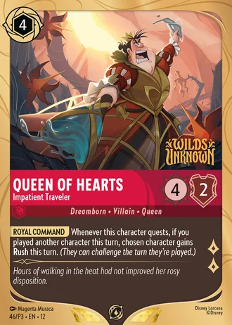 Queen of Hearts - Impatient Traveler P3-46/257 — Wilds Unknown