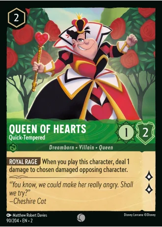 Queen of Hearts - Quick-Tempered #90/204 — Rise of the Floodborn