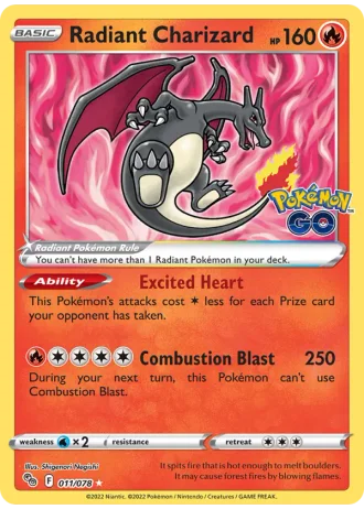 Radiant Charizard #011 — Pokémon GO