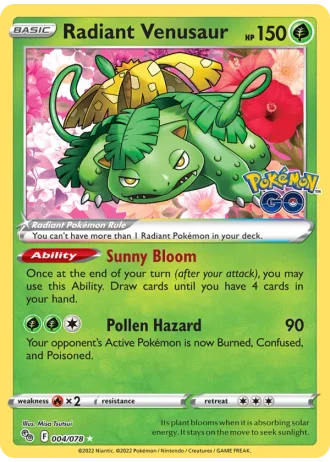 Radiant Venusaur #004/78 — Pokémon GO