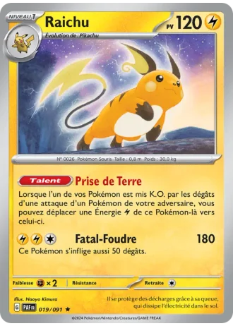Raichu #019/91 — Destinées de Paldea