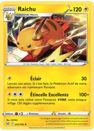 Raichu #053/196 — Origine Perdue