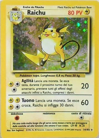 Raichu (1ª Edizione) #14/102 — Set Base (1ª Edizione)
