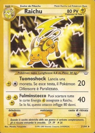 Raichu (1ª Edizione) #21/64 — Neo Revelation (1ª Edizione)