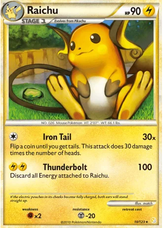 Raichu #10/123 — HeartGold SoulSilver